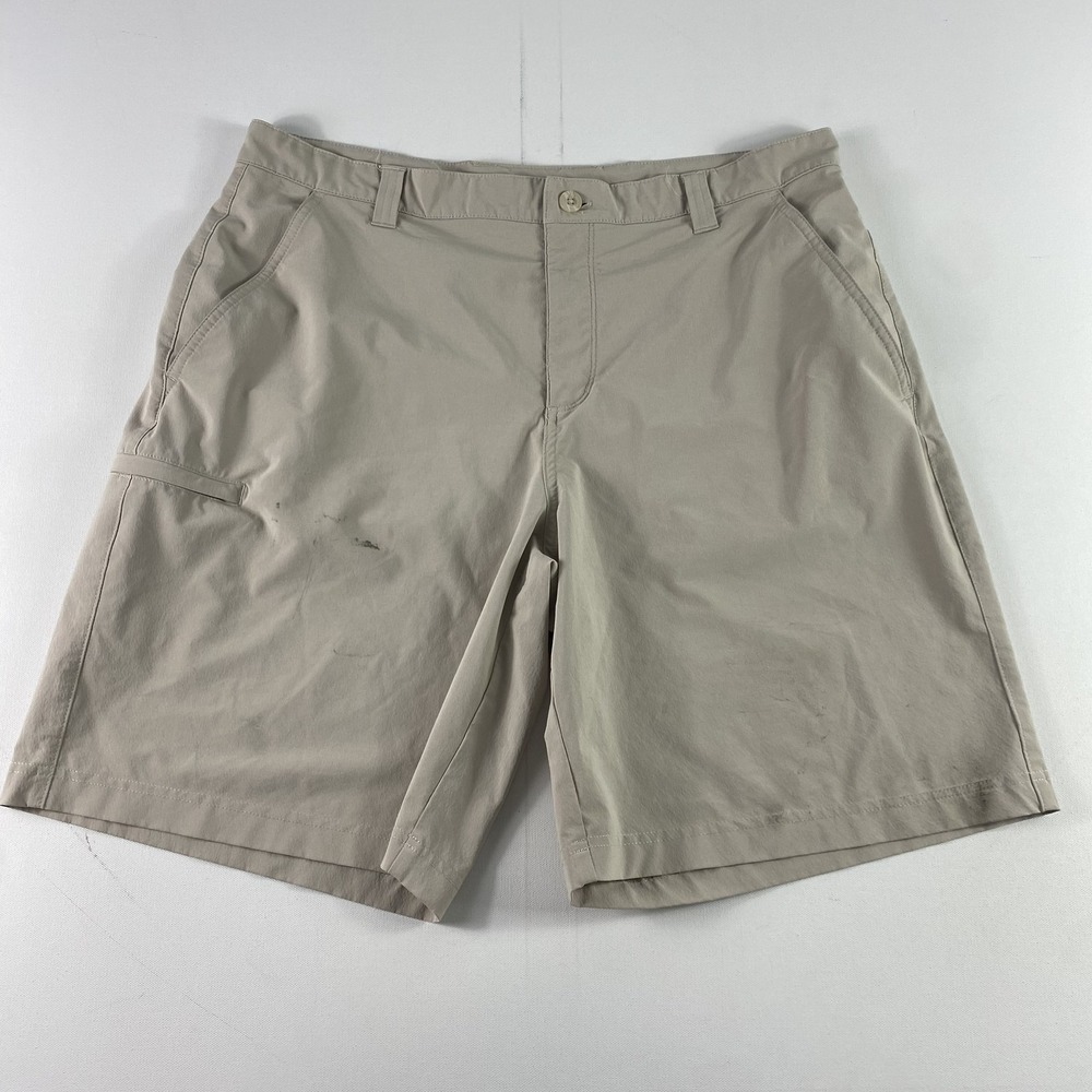 Columbia PFG Shorts Mens 38 Khaki Fishing Outdoor Performance 10" Inseam